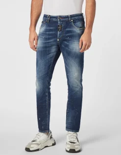 PHILIPP PLEIN Denim Skinny Fit Trousers>Uomo Denim
