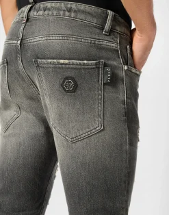 PHILIPP PLEIN Denim Skinny Trousers><noscript><img data-lazyloaded=