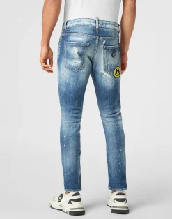 PHILIPP PLEIN Denim Skinny Trousers Smile><noscript><img data-lazyloaded=