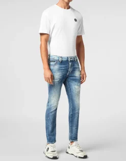 PHILIPP PLEIN Denim Skinny Trousers Smile><noscript><img data-lazyloaded=