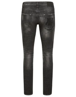 PHILIPP PLEIN Denim Super Straight Cut Trousers Racing Club>Uomo Denim