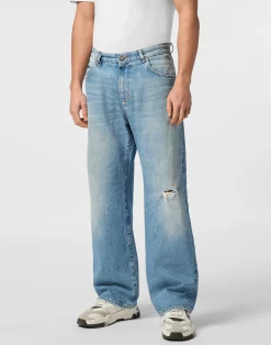 PHILIPP PLEIN Denim Trousers Beach Boy Fit 5 Pockets Signature>Uomo Denim