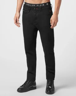 PHILIPP PLEIN Denim Trousers Carrot Fit Iconic Plein>Uomo Denim