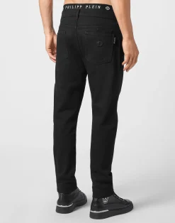 PHILIPP PLEIN Denim Trousers Carrot Fit Iconic Plein><noscript><img data-lazyloaded=