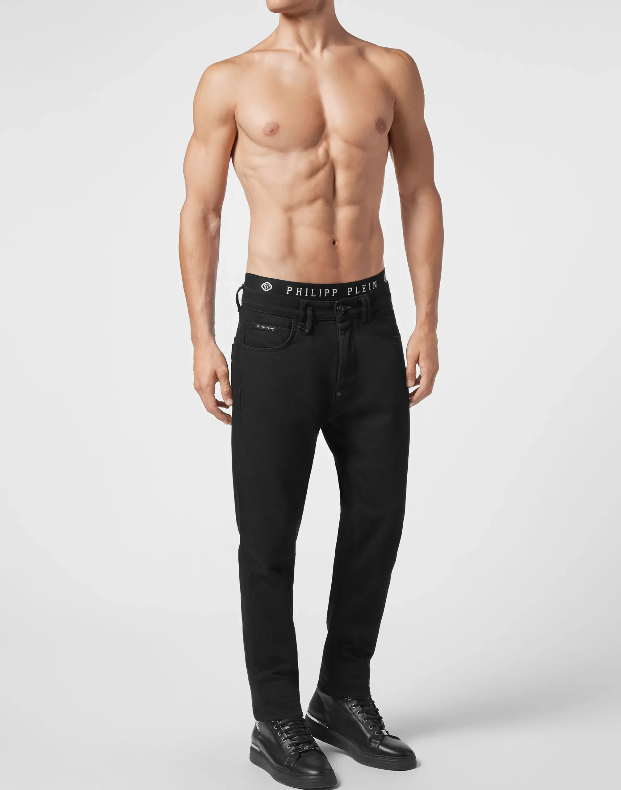 PHILIPP PLEIN Denim Trousers Carrot Fit Iconic Plein>Uomo Denim