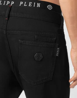 PHILIPP PLEIN Denim Trousers Carrot Fit Iconic Plein><noscript><img data-lazyloaded=