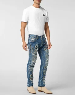 PHILIPP PLEIN Denim Trousers Rock Star><noscript><img data-lazyloaded=