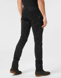 PHILIPP PLEIN Denim Trousers Rock Star Tribal Strass><noscript><img data-lazyloaded=