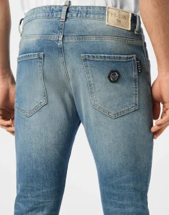 PHILIPP PLEIN Denim Trousers Skinny 5 Pockets><noscript><img data-lazyloaded=