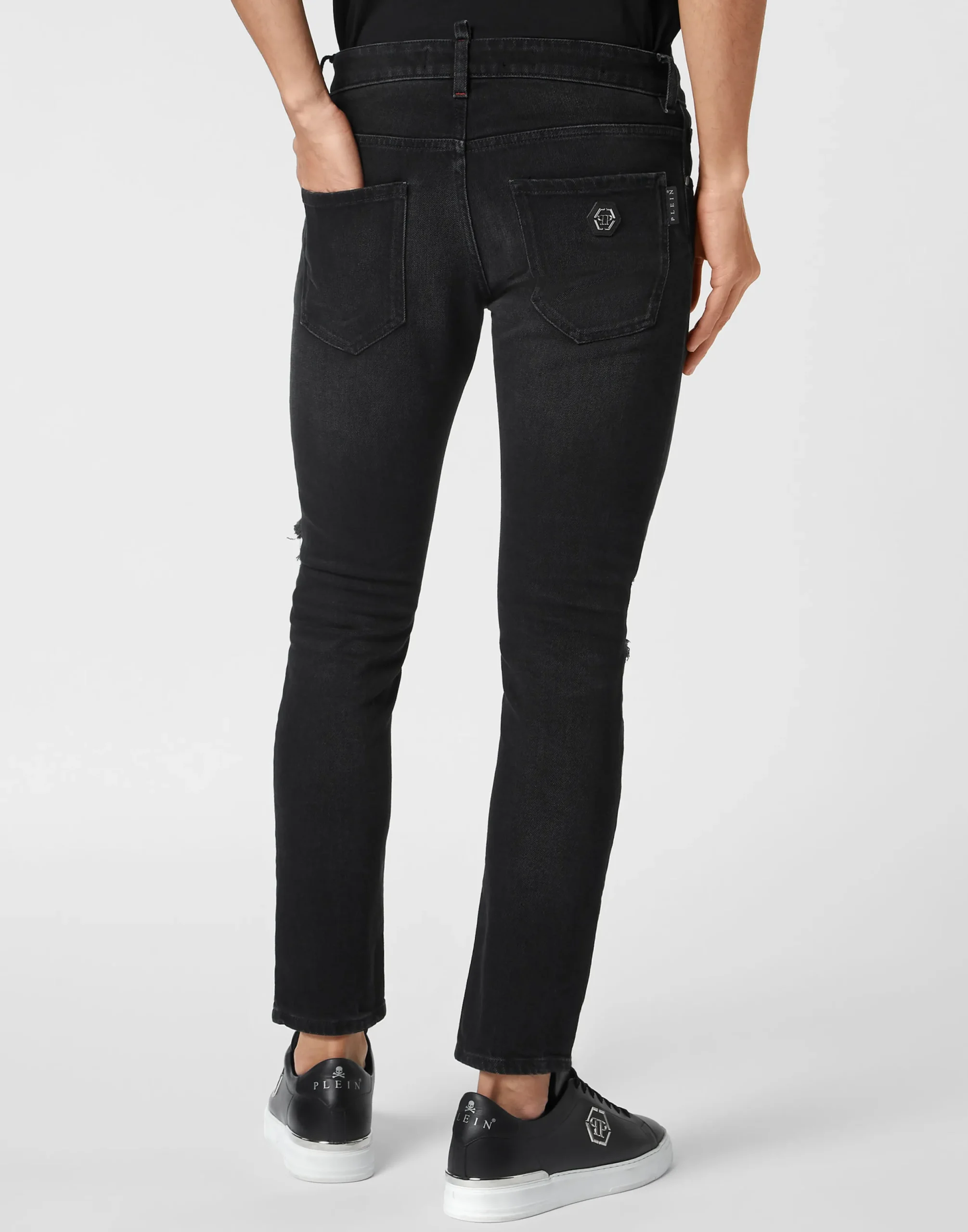 PHILIPP PLEIN Denim Trousers Skinny Fit with Python Inserts>Uomo Denim