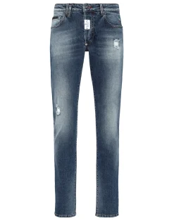 PHILIPP PLEIN Denim Trousers Super Straight Cut>Uomo Denim