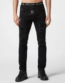 PHILIPP PLEIN Denim Trousers Super Straight Cut>Uomo Denim