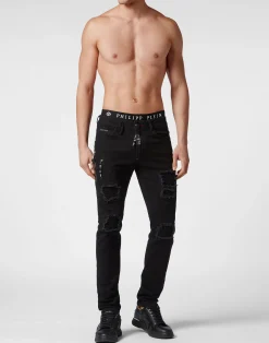 PHILIPP PLEIN Denim Trousers Super Straight Cut><noscript><img data-lazyloaded=