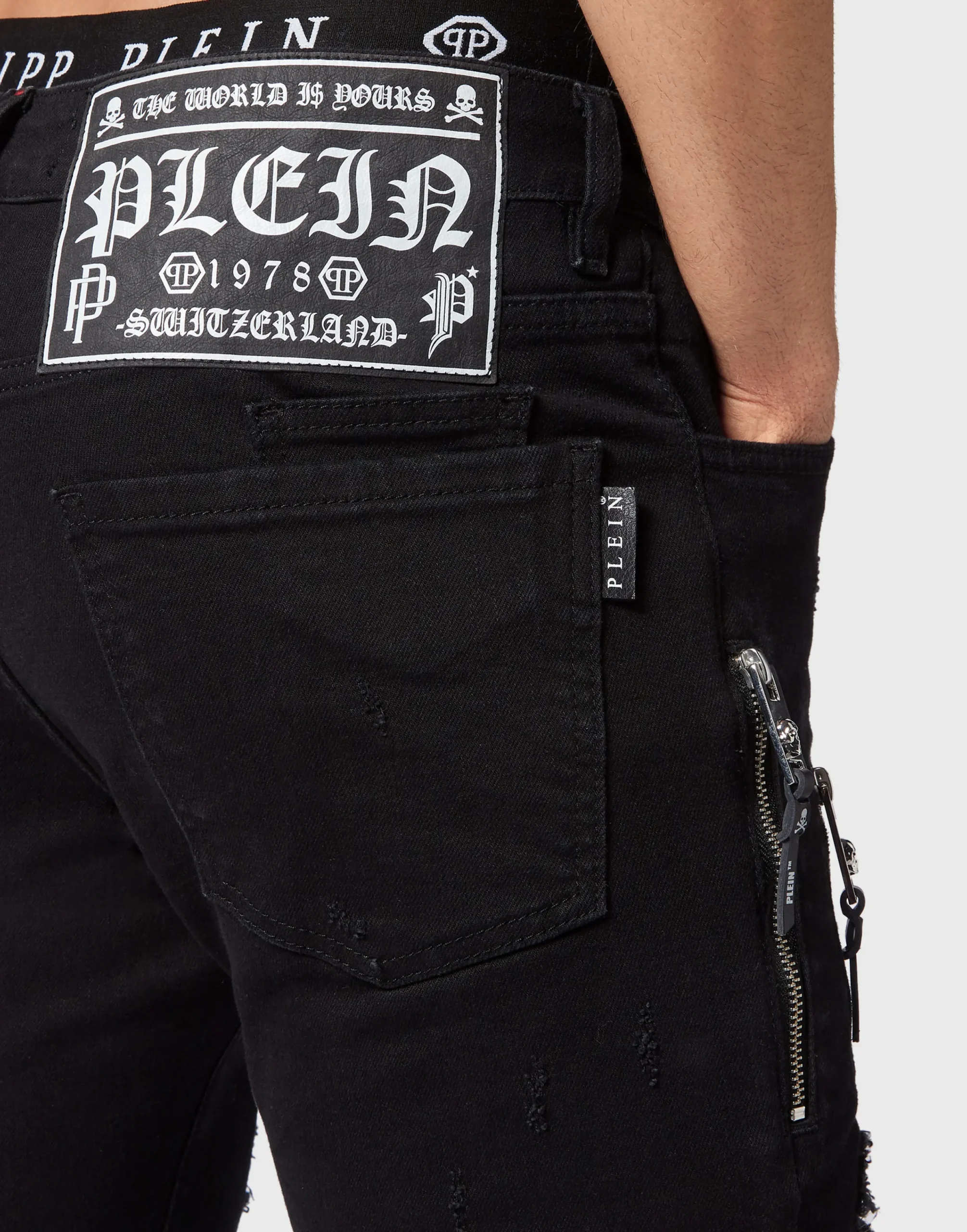 PHILIPP PLEIN Denim Trousers Super Straight Cut>Uomo Denim