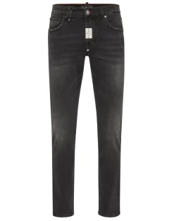 PHILIPP PLEIN Denim Trousers Super Straight Cut>Uomo Denim