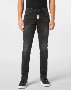 PHILIPP PLEIN Denim Trousers Super Straight Cut>Uomo Denim