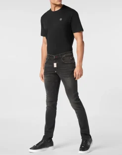 PHILIPP PLEIN Denim Trousers Super Straight Cut><noscript><img data-lazyloaded=