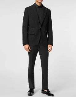 PHILIPP PLEIN Destroyed Blazer LS><noscript><img data-lazyloaded=