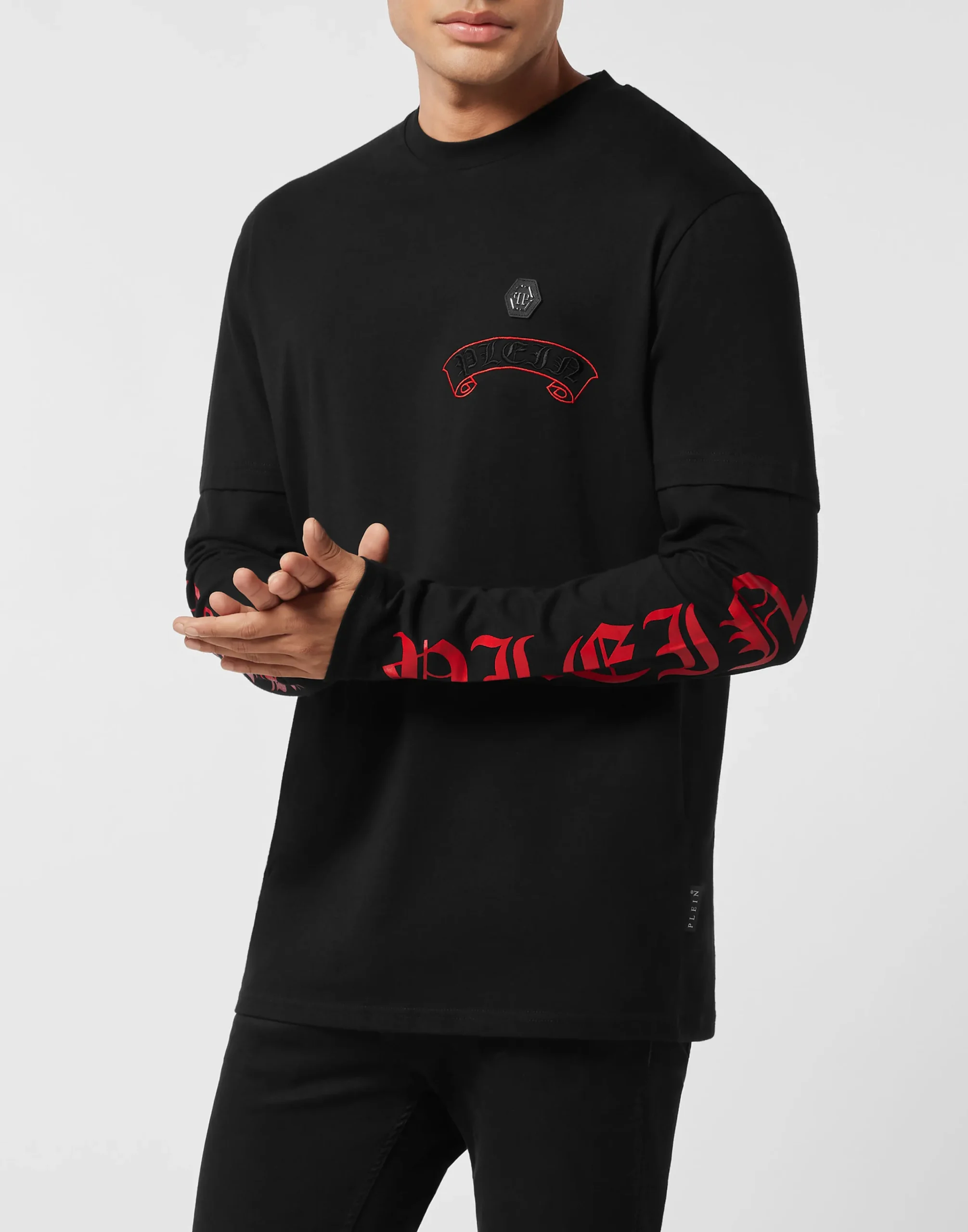 PHILIPP PLEIN Double Sleeve T-Shirt Banner Embroidery>Uomo T-Shirts