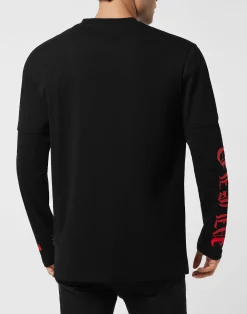 PHILIPP PLEIN Double Sleeve T-Shirt Banner Embroidery><noscript><img data-lazyloaded=
