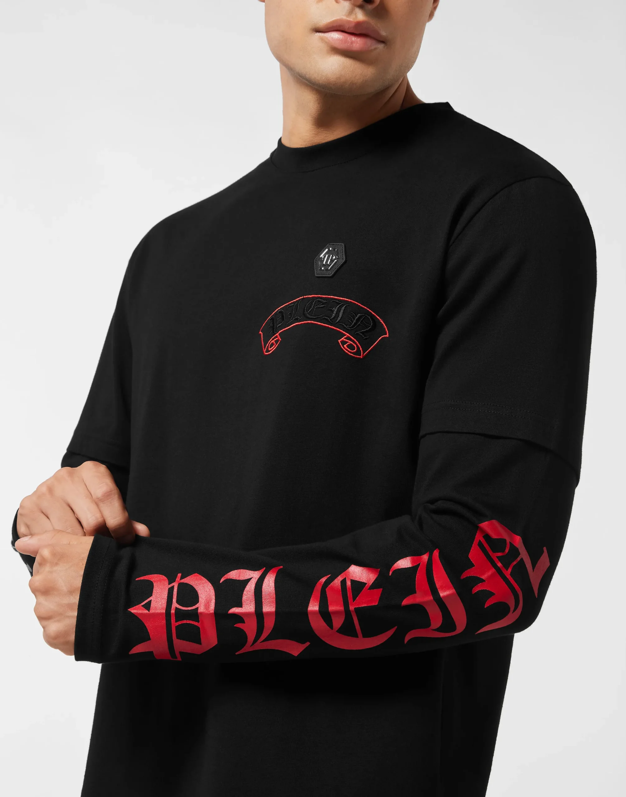 PHILIPP PLEIN Double Sleeve T-Shirt Banner Embroidery>Uomo T-Shirts