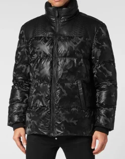 PHILIPP PLEIN Down Jacket With Python Inserts>Uomo Giacche E Cappotti