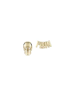 PHILIPP PLEIN EARRINGS IP YELLOW PLEIN + SKULL LETTERING> Gioielli Per Lei