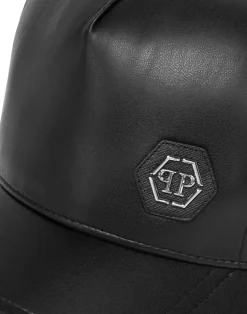 PHILIPP PLEIN Eco Leather Cap Hexagon>Uomo Cappelli E Berretti