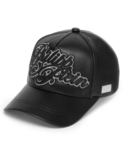 PHILIPP PLEIN Eco Leather Cap Signature>Uomo Cappelli E Berretti