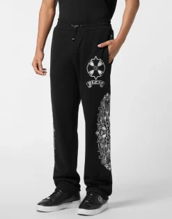 PHILIPP PLEIN Embroidered Jogging Pants Chrome Crest>Uomo Street Couture