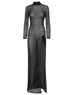 PHILIPP PLEIN Embroidered Long Dress Crystal>Donna Abiti E Gonne