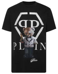 PHILIPP PLEIN Embroidered Round Neck T-Shirt Teddy Bear>Uomo T-Shirts