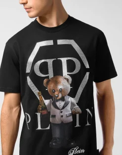 PHILIPP PLEIN Embroidered Round Neck T-Shirt Teddy Bear><noscript><img data-lazyloaded=