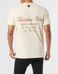 PHILIPP PLEIN Embroidered Round Neck T-Shirt Strass Teddy Bear><noscript><img data-lazyloaded=
