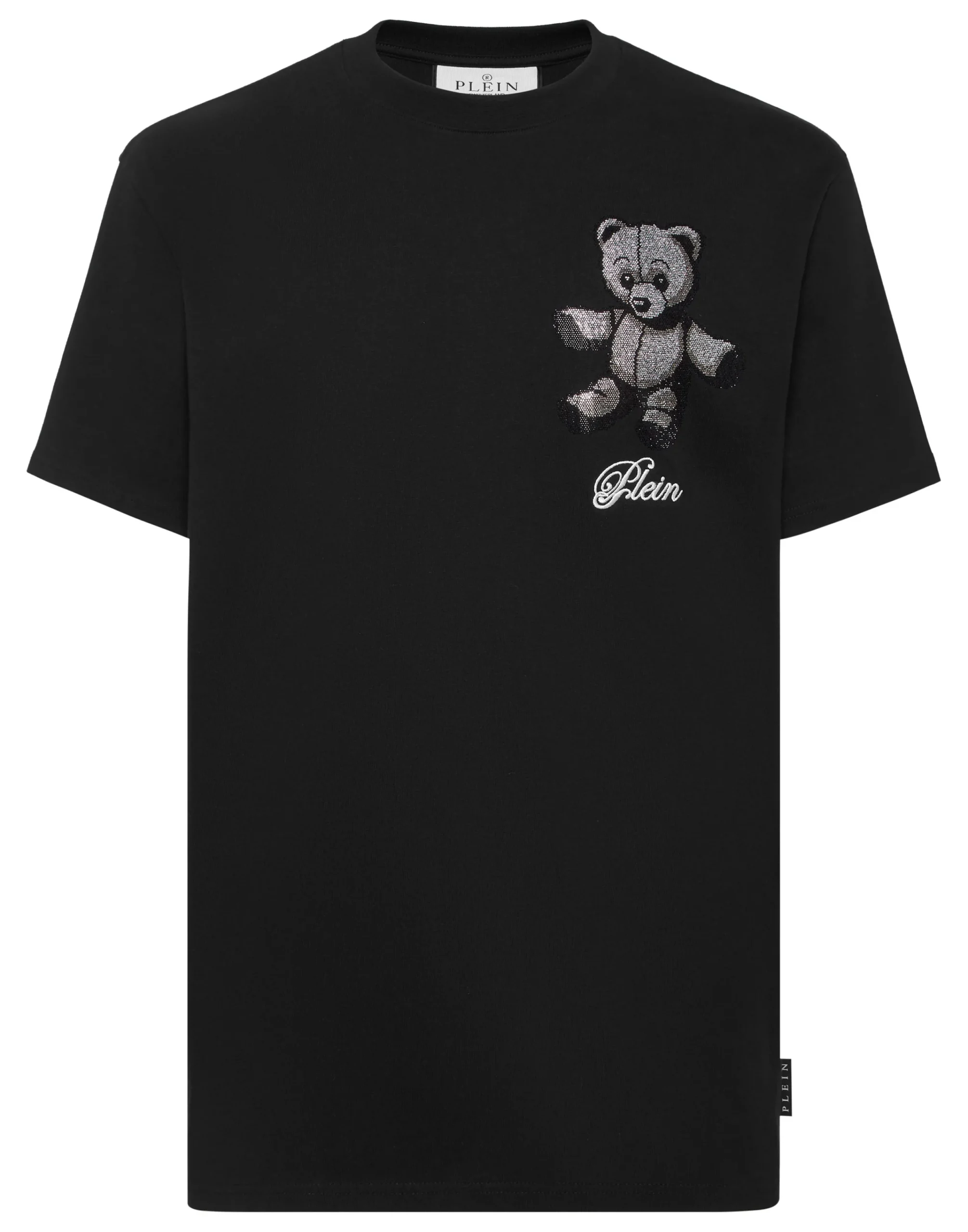 PHILIPP PLEIN Embroidered Round Neck T-Shirt Strass Teddy Bear>Uomo T-Shirts