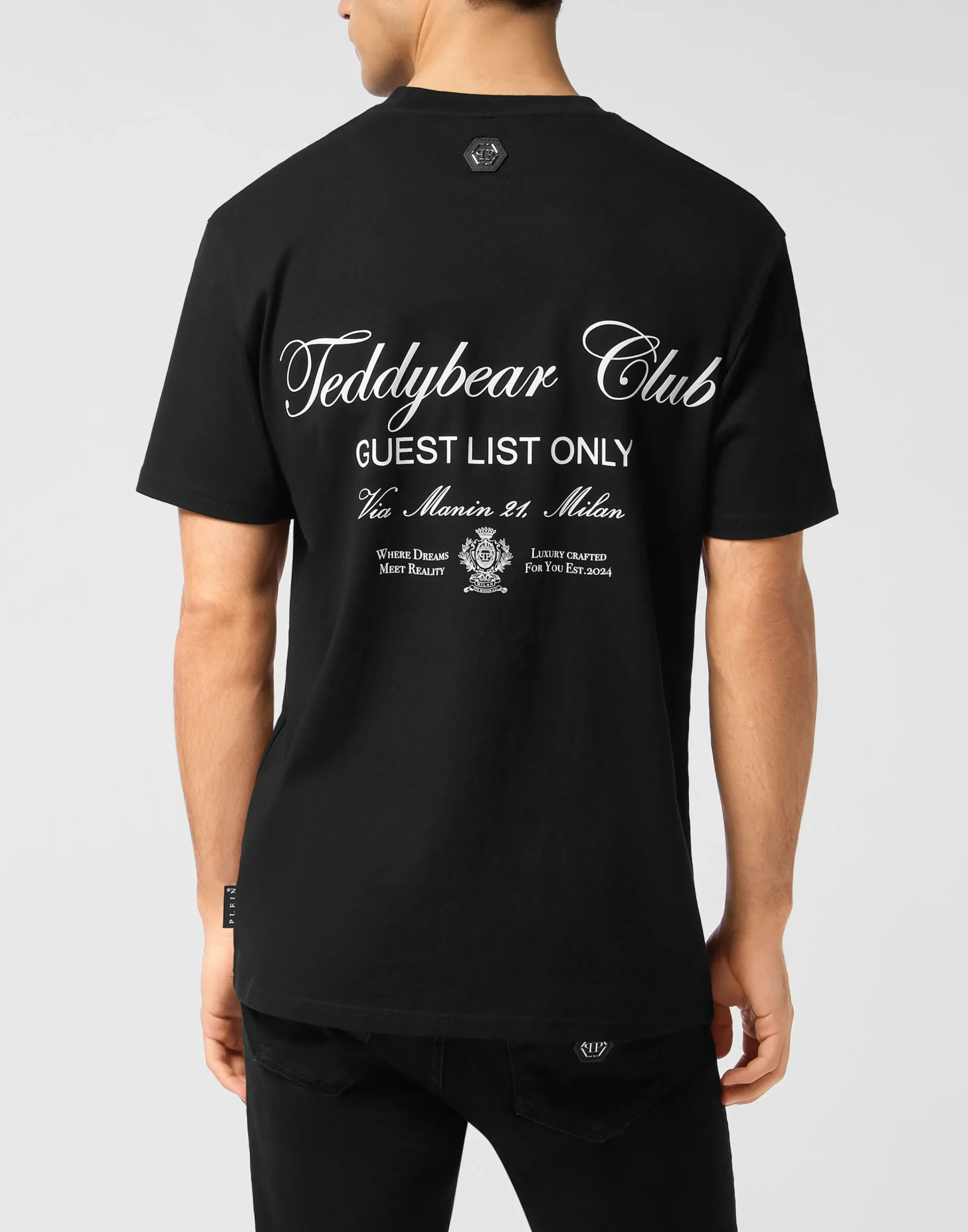 PHILIPP PLEIN Embroidered Round Neck T-Shirt Strass Teddy Bear>Uomo T-Shirts