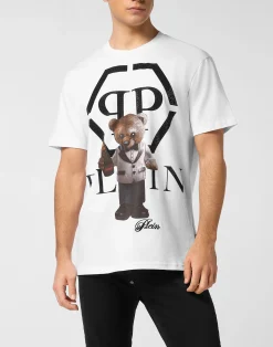 PHILIPP PLEIN Embroidered Round Neck T-Shirt Teddy Bear>Uomo T-Shirts