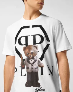 PHILIPP PLEIN Embroidered Round Neck T-Shirt Teddy Bear><noscript><img data-lazyloaded=