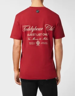 PHILIPP PLEIN Embroidered Round Neck T-Shirt Strass Teddy Bear><noscript><img data-lazyloaded=