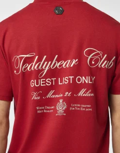 PHILIPP PLEIN Embroidered Round Neck T-Shirt Strass Teddy Bear><noscript><img data-lazyloaded=