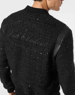 PHILIPP PLEIN Embroidered Tweed Bomber Plein Hotel><noscript><img data-lazyloaded=