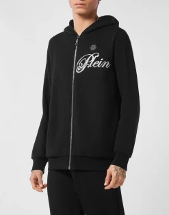 PHILIPP PLEIN Fleece Hoodie Sweatjacket Degrade' Skull>Uomo Street Couture