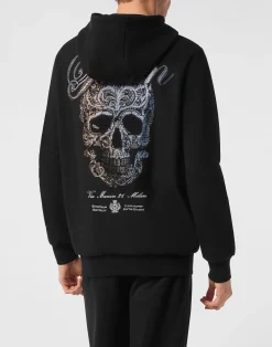 PHILIPP PLEIN Fleece Hoodie Sweatjacket Degrade' Skull><noscript><img data-lazyloaded=