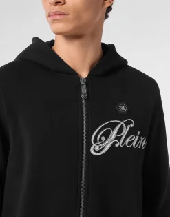 PHILIPP PLEIN Fleece Hoodie Sweatjacket Degrade' Skull><noscript><img data-lazyloaded=