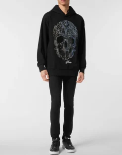 PHILIPP PLEIN Fleece Hoodie Sweatshirt Degrade' Skull><noscript><img data-lazyloaded=