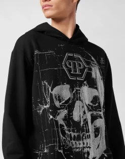 PHILIPP PLEIN Fleece Hoodie Sweatshirt Glass Skull><noscript><img data-lazyloaded=