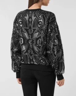 PHILIPP PLEIN Fleece Sweatshirt Gothic Plein Strass><noscript><img data-lazyloaded=
