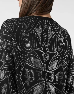 PHILIPP PLEIN Fleece Sweatshirt Gothic Plein Strass><noscript><img data-lazyloaded=