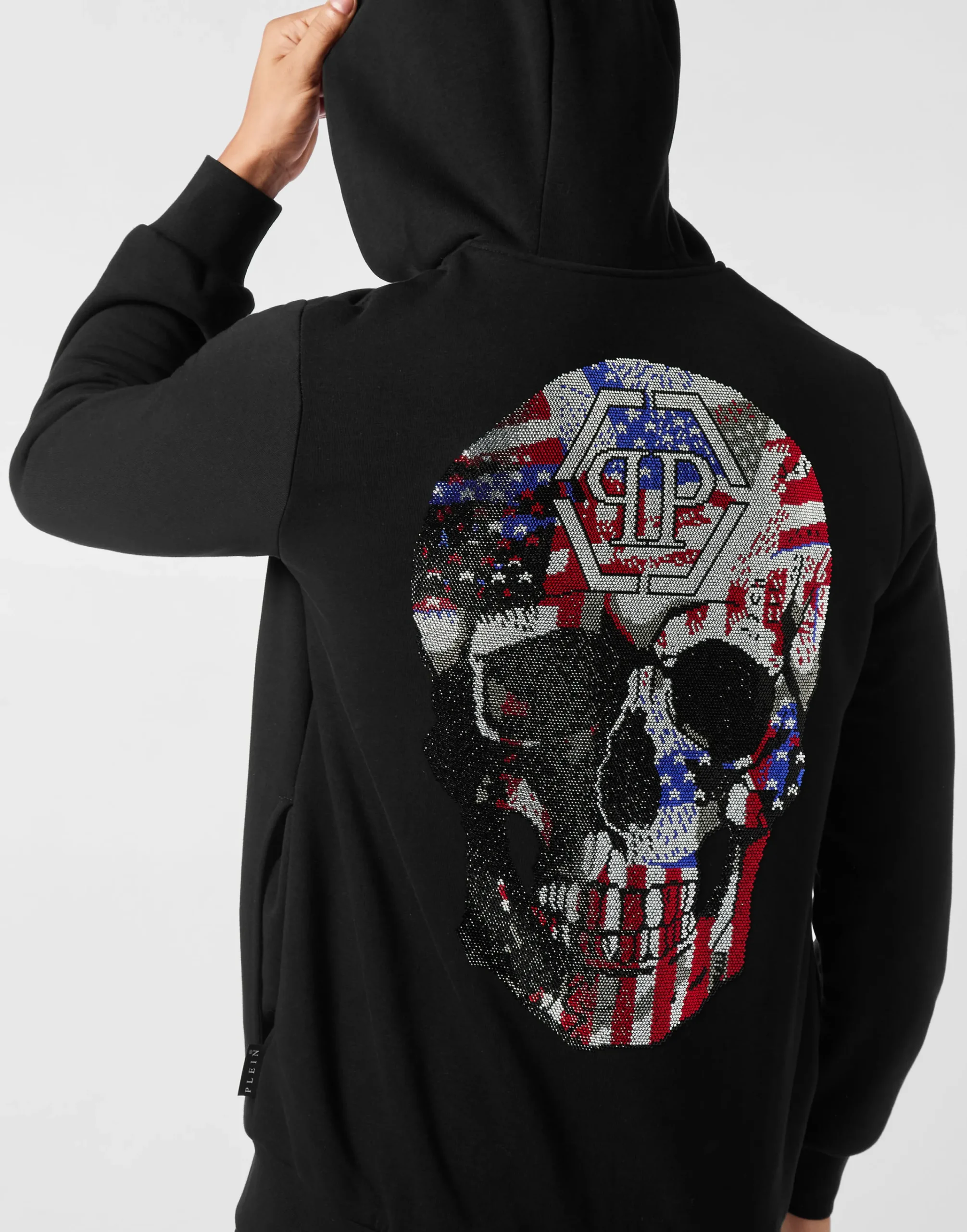 PHILIPP PLEIN Fleece Zip Hoodie Skull America>Uomo Street Couture