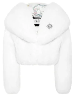 PHILIPP PLEIN Fox Fur Hooded Short Jacket>Donna Giubbotti|Pellicce E Cappotti